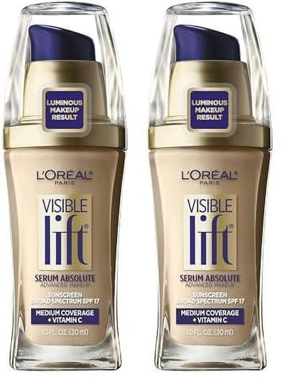 L'ORÉAL PARIS Visible Lift Serum Absolute Lightweight Foundation, 155 Honey Beige, 1 oz