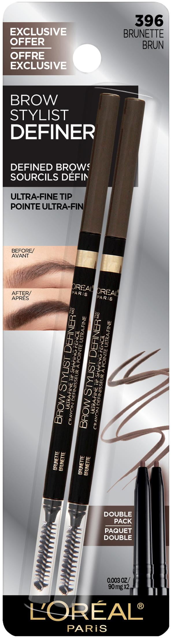 L'ORÉAL PARIS Brow Stylist Definer Waterproof Eyebrow Mechanical Pencil, 390 Dark Brunette, 0.003 oz.
