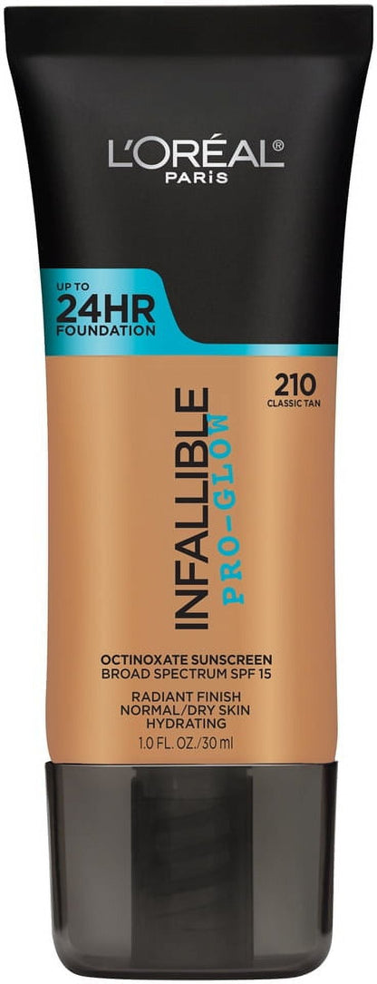 L'ORÉAL PARIS Infallible Pro-Glow Foundation, 210 Classic Tan, 1 fl. oz.