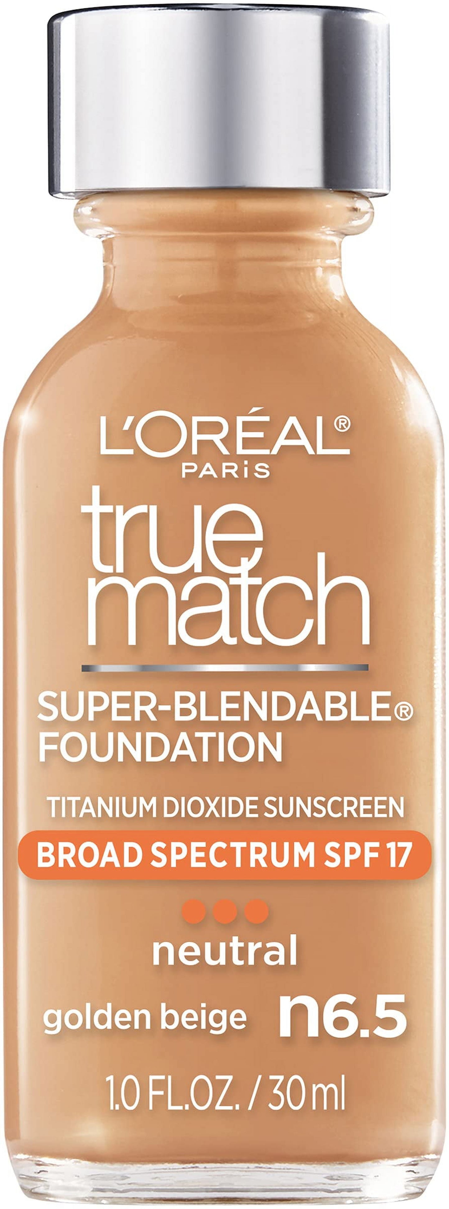 L'ORÉAL PARIS True Match Super-Blendable Foundation, Medium Coverage, N6, Medium, 1 fl. oz.