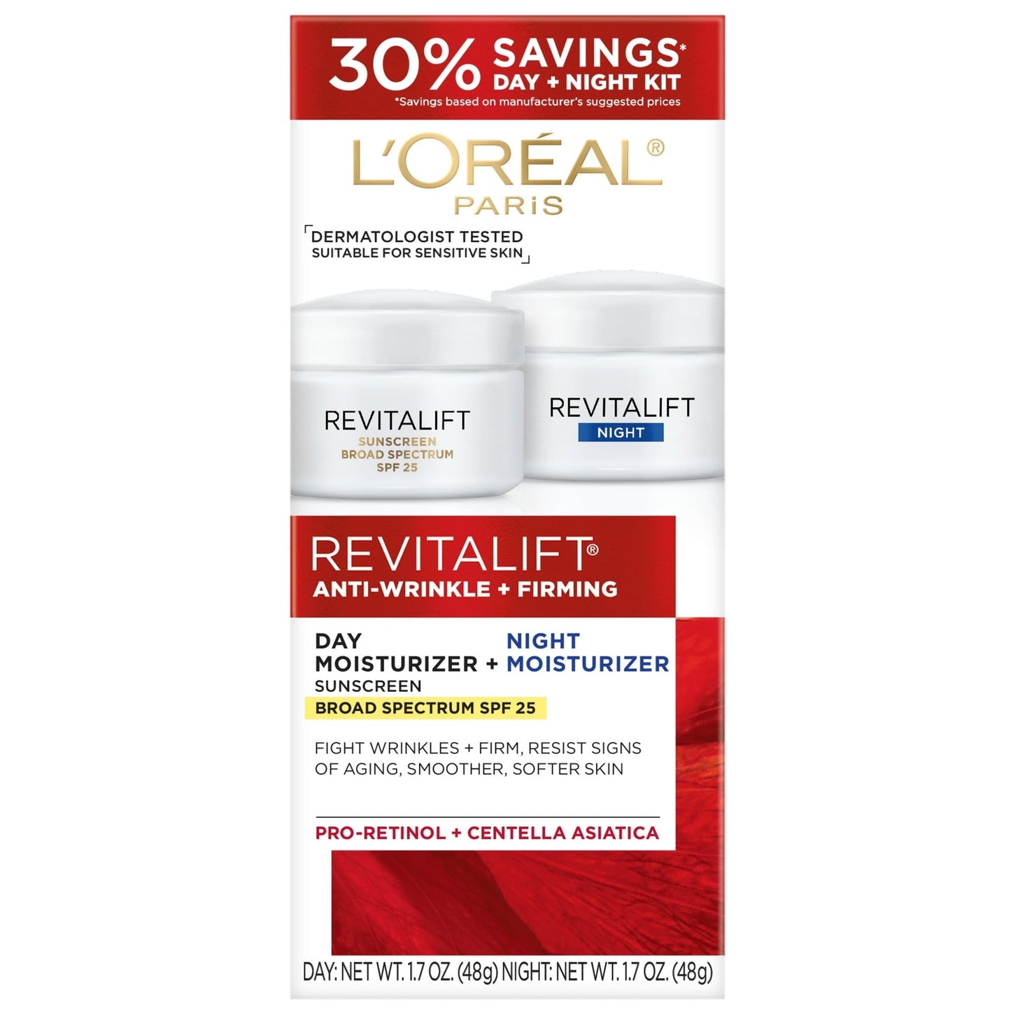 L'ORÉAL PARIS Revitalift Anti-Wrinkle + Firming Day Moisturizer SPF 25, 1.7 oz.