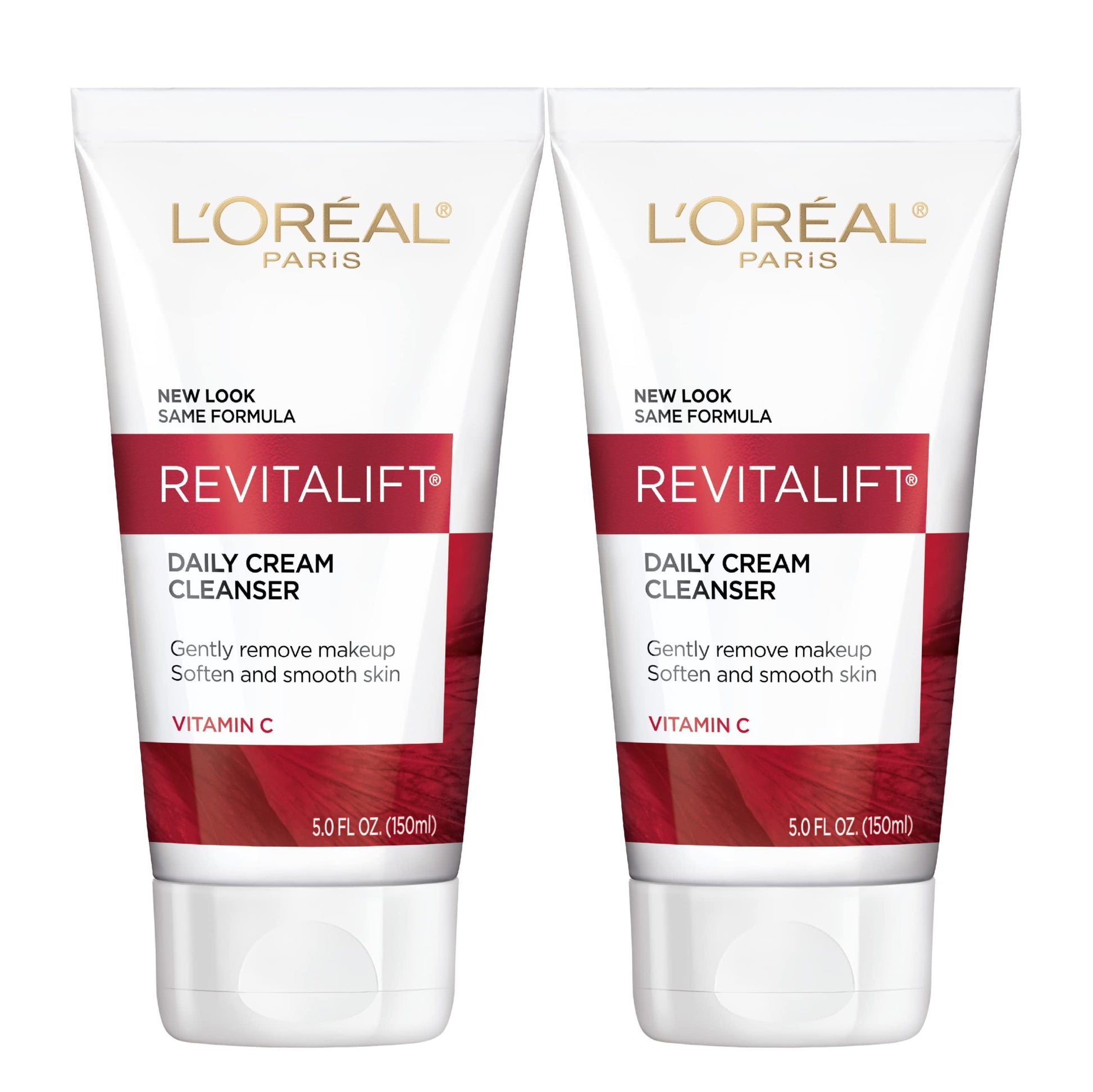L'ORÉAL PARIS Revitalift Daily Cream Cleanser, Gentle Makeup Remover Face Wash with Vitamin C, 5 fl. oz.