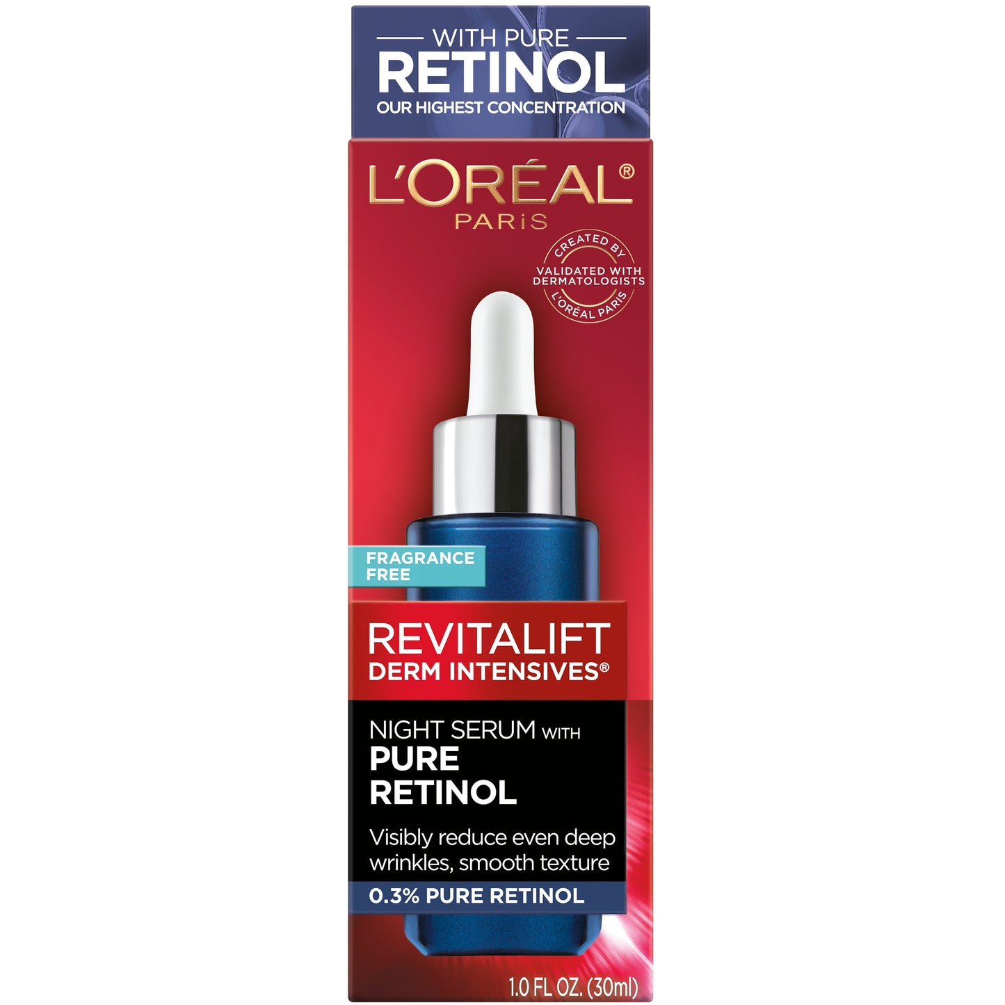 L'ORÉAL PARIS Revitalift Derm Intensives 10% Pure Glycolic Acid Face Serum, 1 oz.
