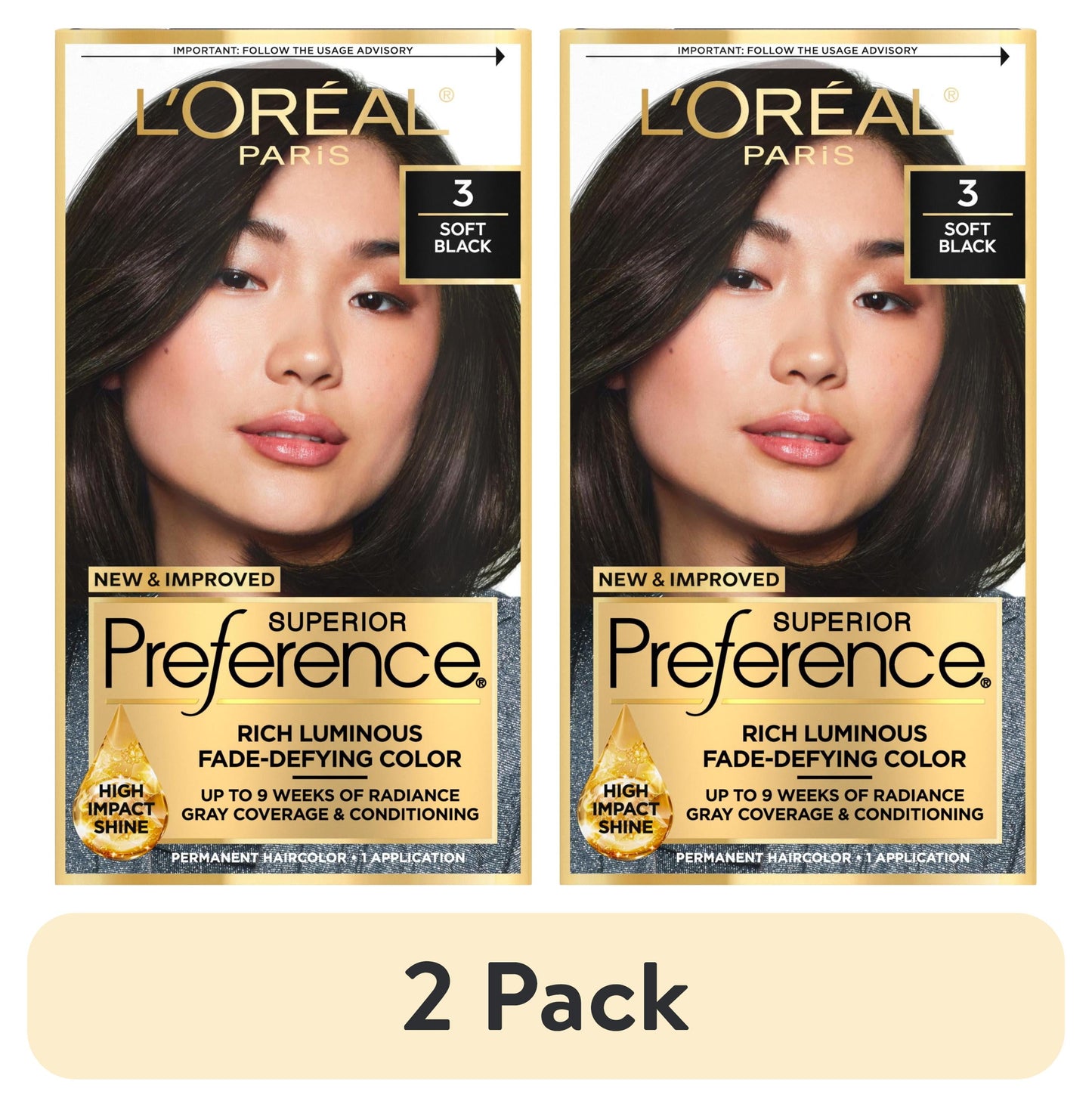 L'ORÉAL PARIS Superior Preference Permanent Hair Color, 3 Soft Black, 6.5 fl. oz.