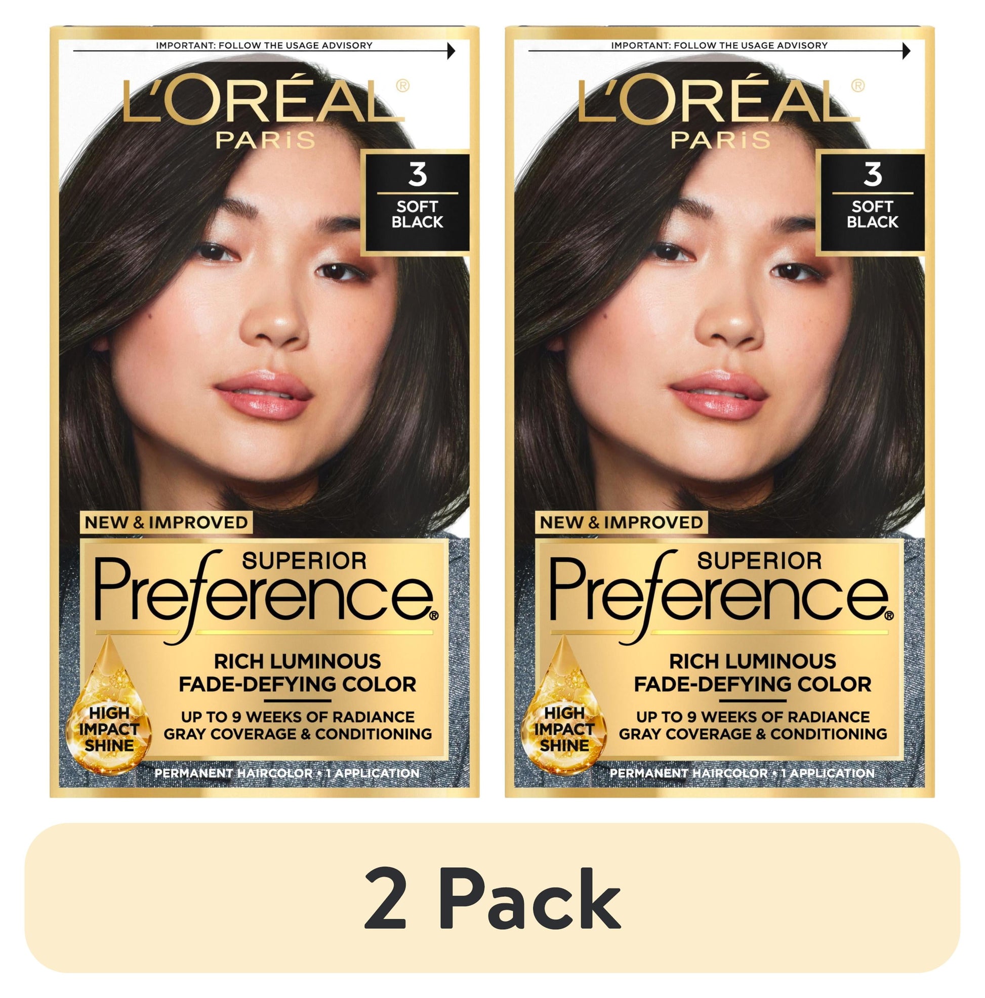 L'ORÉAL PARIS Superior Preference Permanent Hair Color, 3 Soft Black, 6.5 fl. oz.
