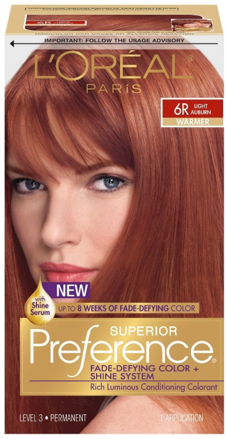 L'ORÉAL PARIS Superior Preference Permanent Hair Color, 6R Light Auburn, 6.5 fl. oz.