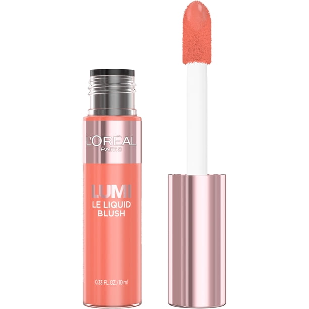 L'ORÉAL PARIS Lumi Le Liquid Blush, Intense Liquid Pigments, 610 Dewy Rich Coral, 0.33 fl oz