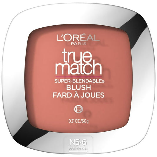 L'ORÉAL PARIS True Match Super-Blendable Blush, Soft Powder Texture, N5-6 Apricot Kiss, 0.21 oz.