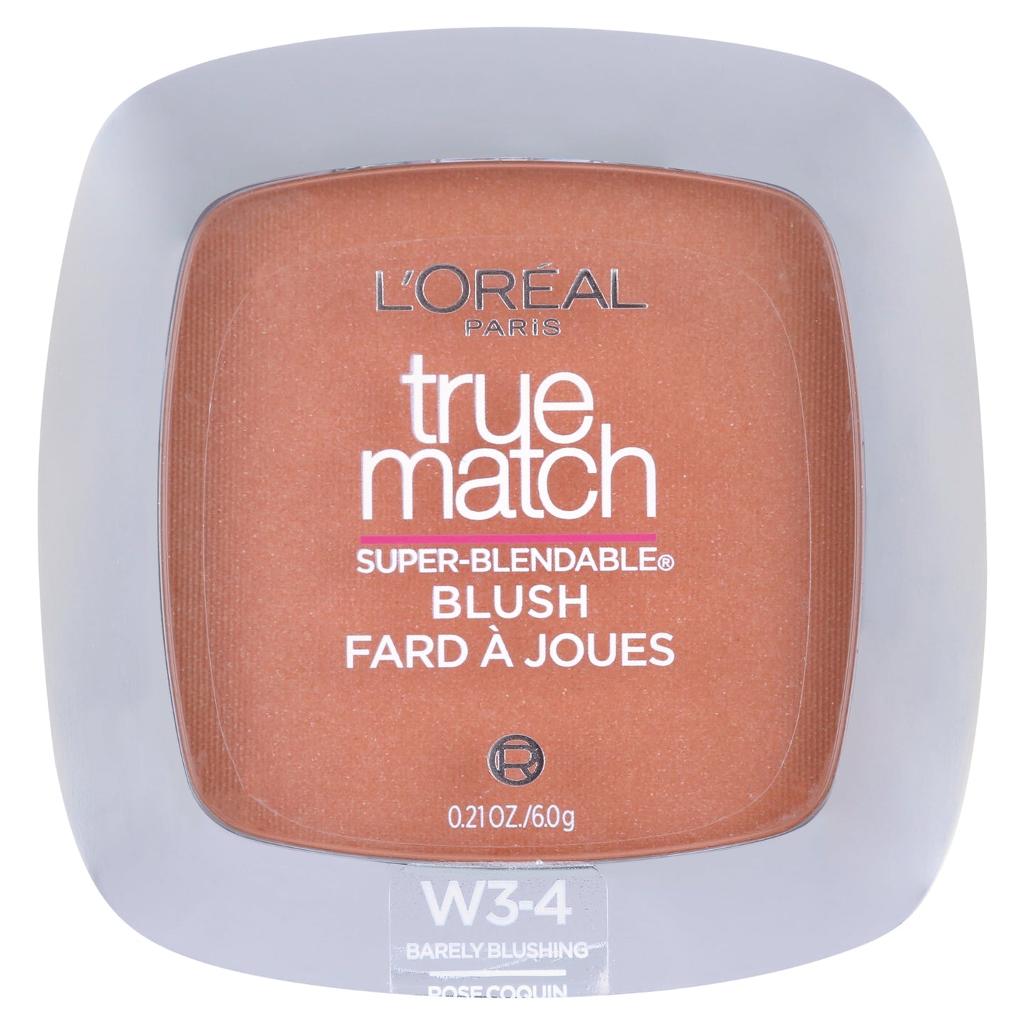 L'ORÉAL PARIS True Match Super-Blendable Blush, Soft Powder Texture, W3-4 Barely Blushing, 0.21 oz.