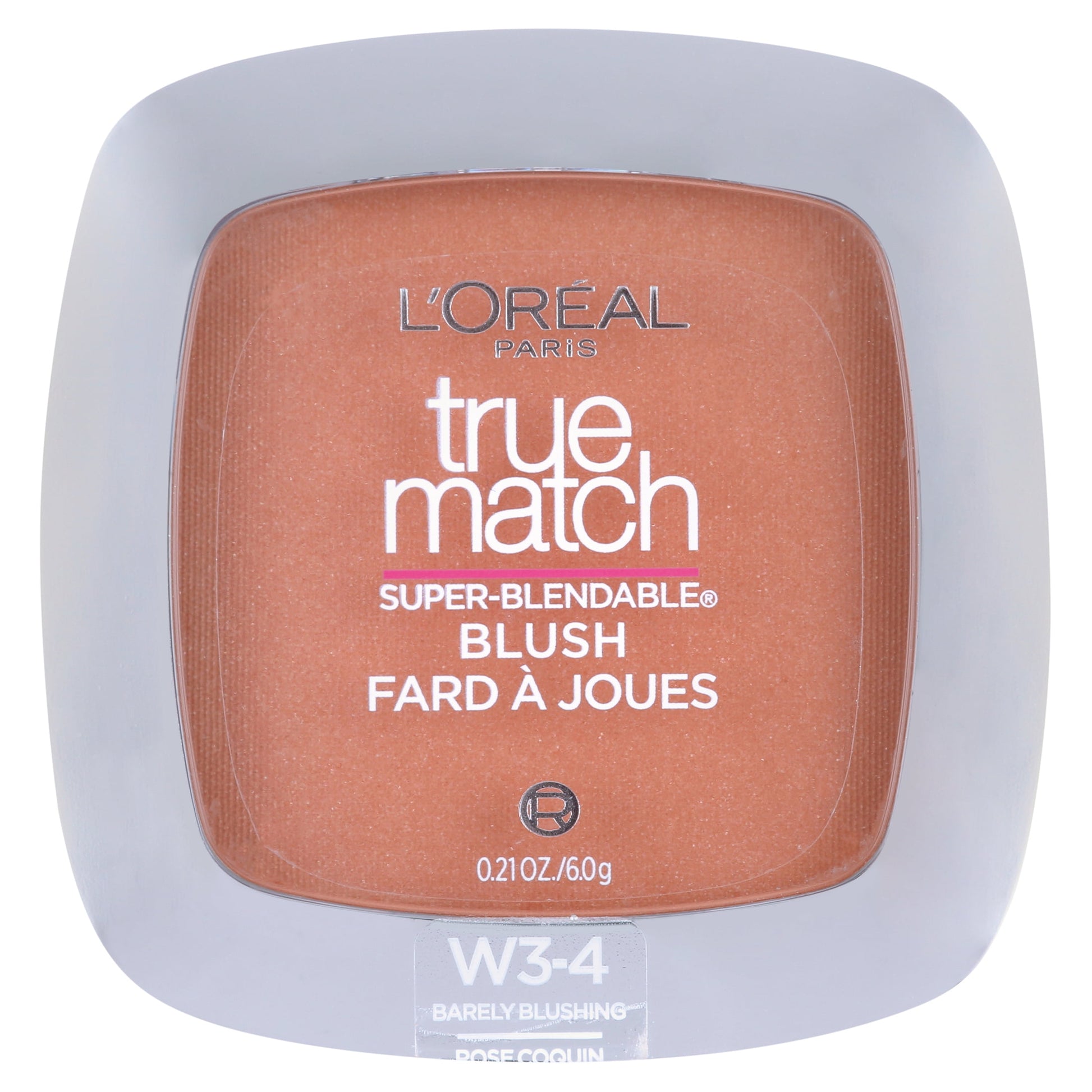 L'ORÉAL PARIS True Match Super-Blendable Blush, Soft Powder Texture, W3-4 Barely Blushing, 0.21 oz.
