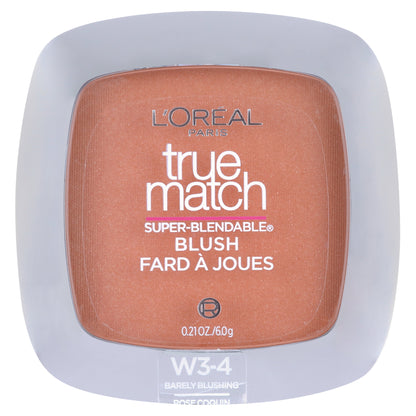 L'ORÉAL PARIS True Match Super-Blendable Blush, Soft Powder Texture, W3-4 Barely Blushing, 0.21 oz.
