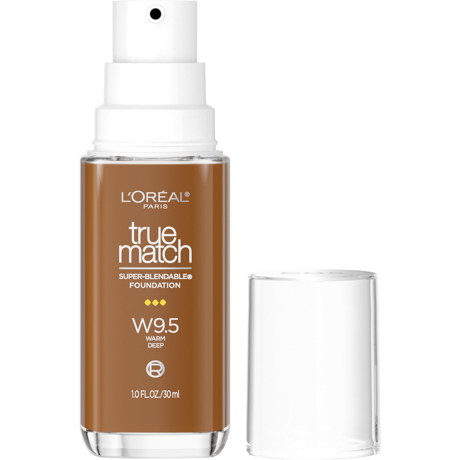L'ORÉAL PARIS True Match Super-Blendable Foundation, Medium Coverage, W9.5, Deep, 1 fl. oz.