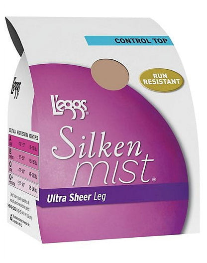 L'eggs Silken Mist Silky Sheer Control Top Sheer Toe - Nude, Size Q