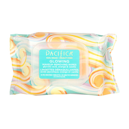 Pacifica 30419 Glowing Makeup Removing Wipes 30 ct