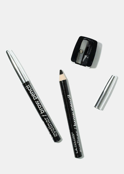 L.A. Colors 2-Piece Eyeliner/Brow Pencil with Sharpener, Black