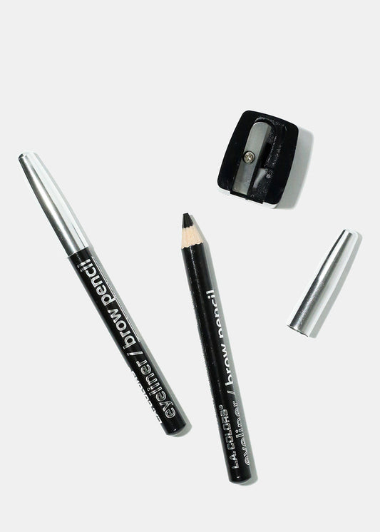L.A. Colors 2-Piece Eyeliner/Brow Pencil with Sharpener, Black
