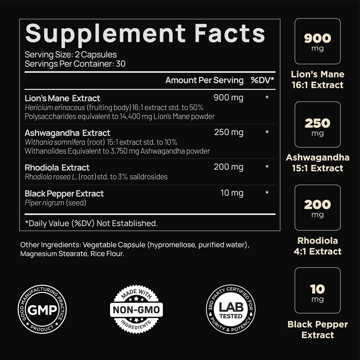 LION'S MANE BLK PEPPR 2100MG CAP 60 21ST