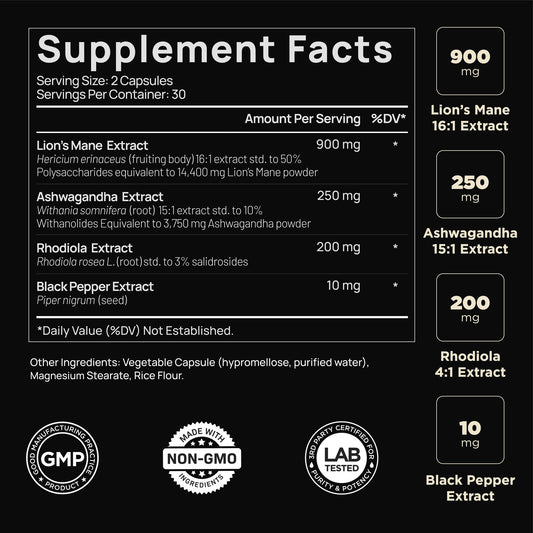 LION'S MANE BLK PEPPR 2100MG CAP 60 21ST