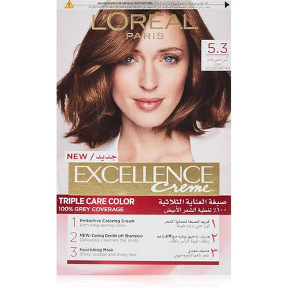 Loreal Excel Creme Color #5.3 Medium Golden Brown 1.74oz