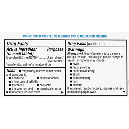 IBUPROFEN 200MG TAB BROWN 100CT GERI-CAR