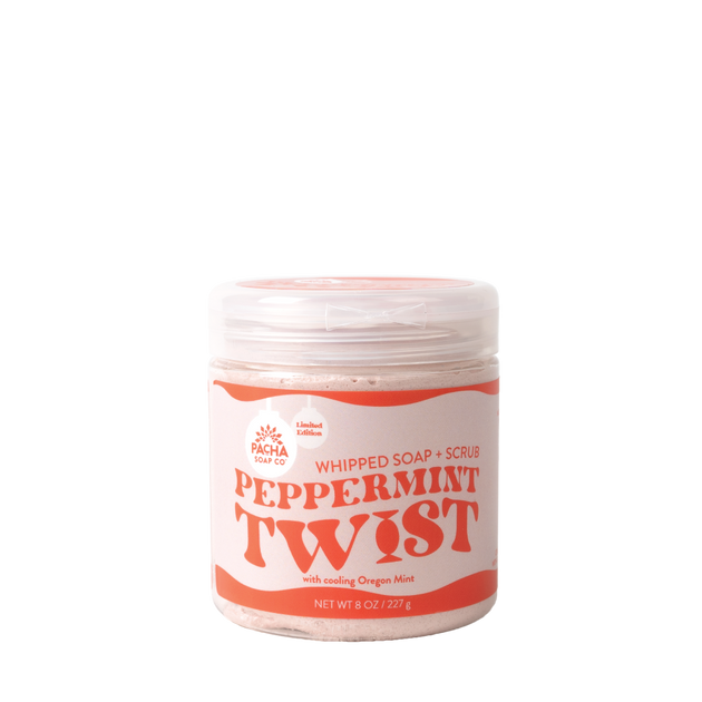 PACHA SOAP CO WHIPPED SOAP + SCRUB, LEMONGRASS PEPPERMINT 8 OZ