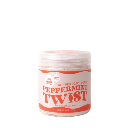 PACHA SOAP CO WHIPPED SOAP + SCRUB, LEMONGRASS PEPPERMINT 8 OZ