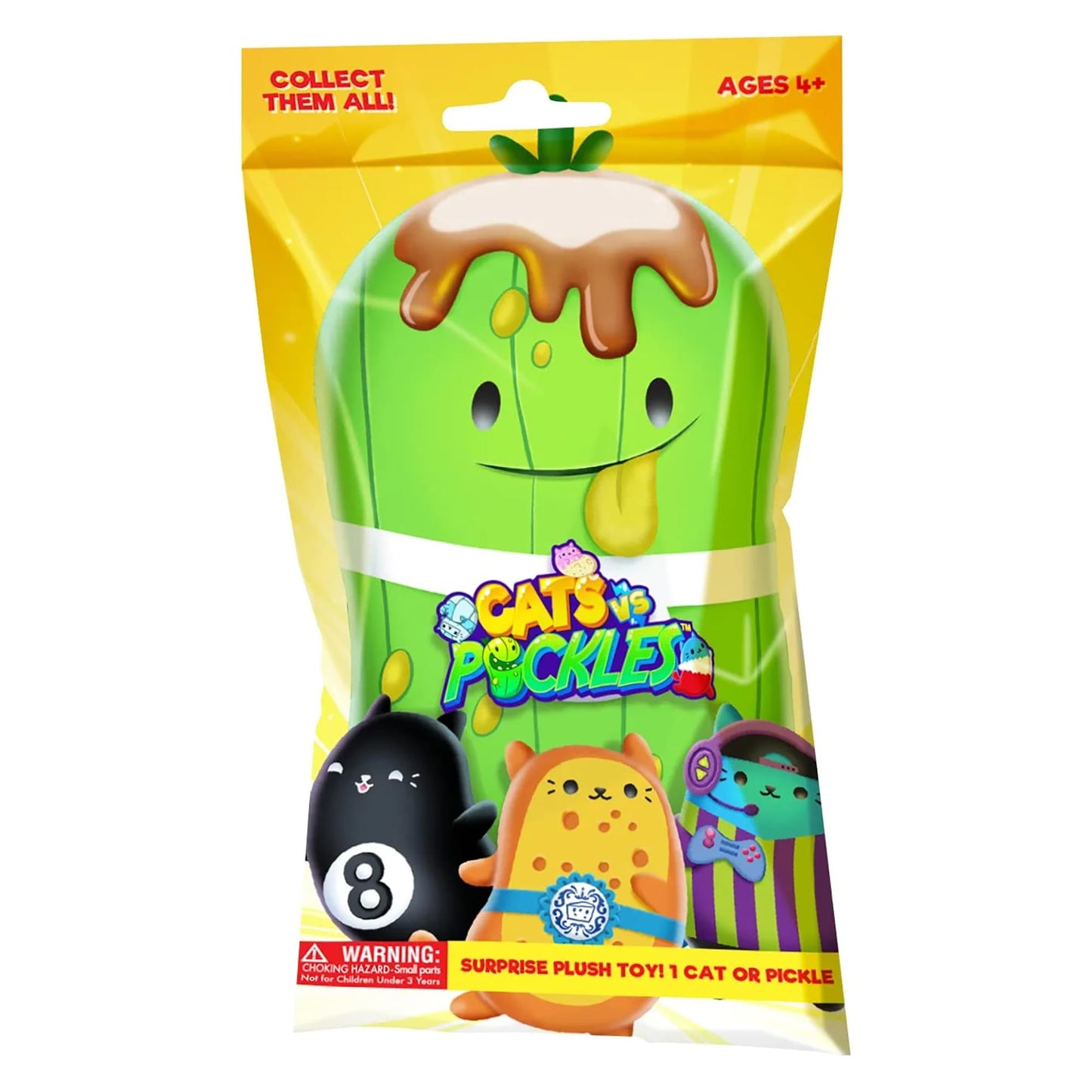 Cats vs Pickles 4 Inch Plush Mystery Bag, Assorted