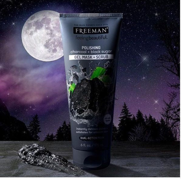 Freeman Exfoliating Gel Mask Scrub Charcoal+Black Sugar 6oz