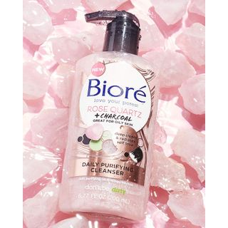 Biore Rose Quartz + Charcoal Cleanser Purify 6.77oz Pump
