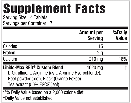 LIBIDO-MAX RED NITRIC OXIDE TABLETS 30CT