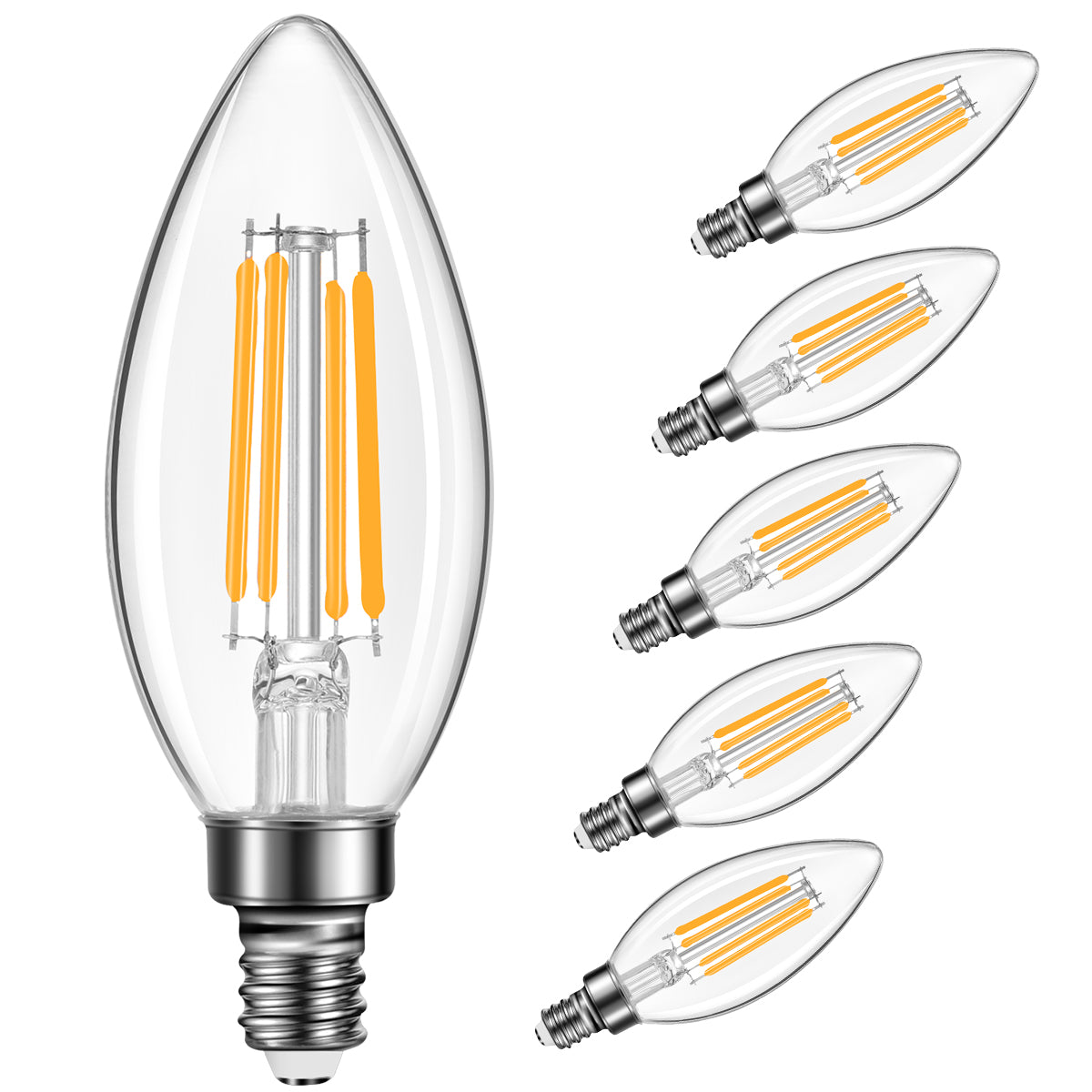 GE 3.5W LED Clear Dimmable CAC Decorative Light Bulbs (2-Pack)
