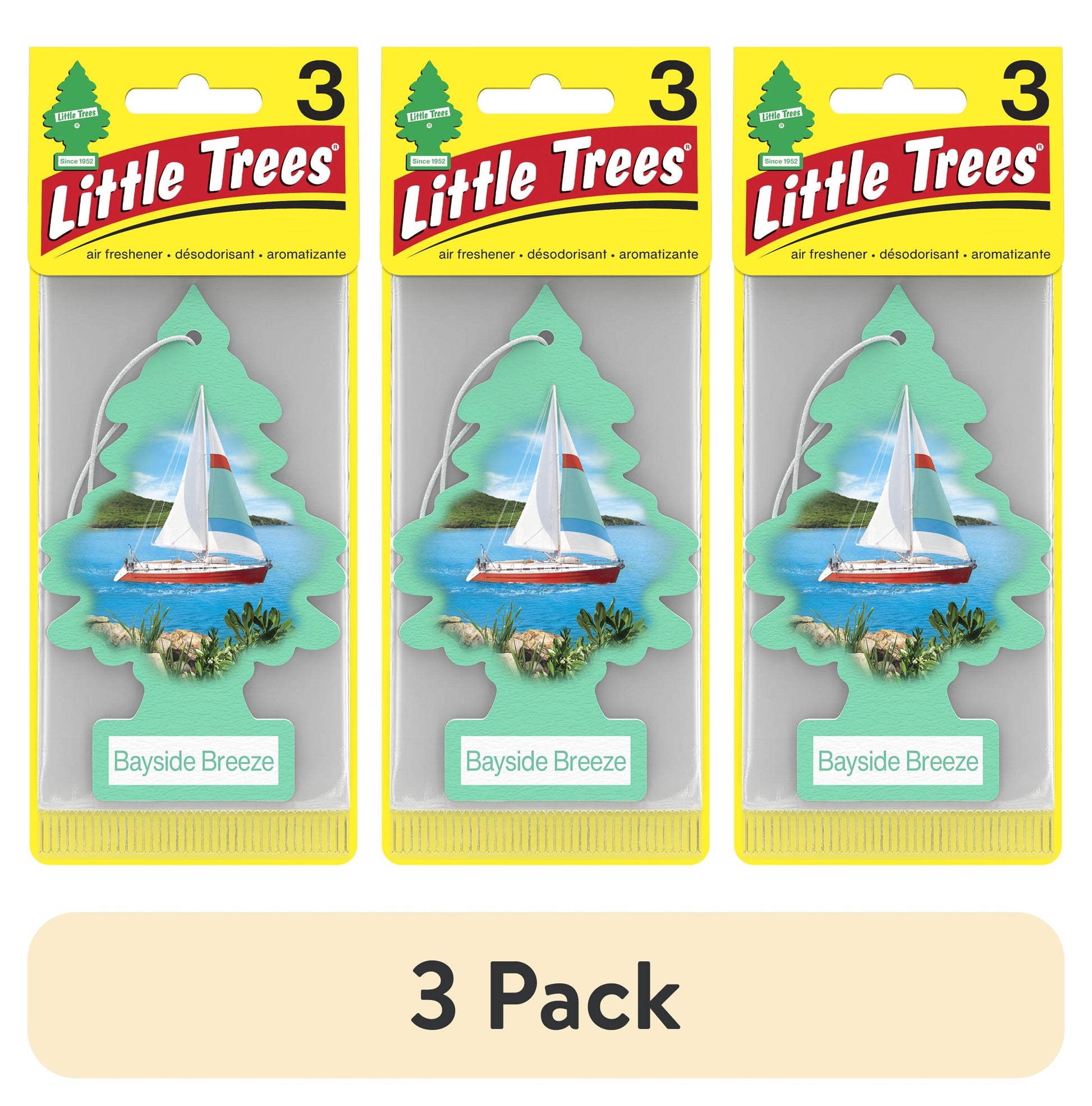Little Trees Bayside Breeze Hanging Air Freshener - 3 pack