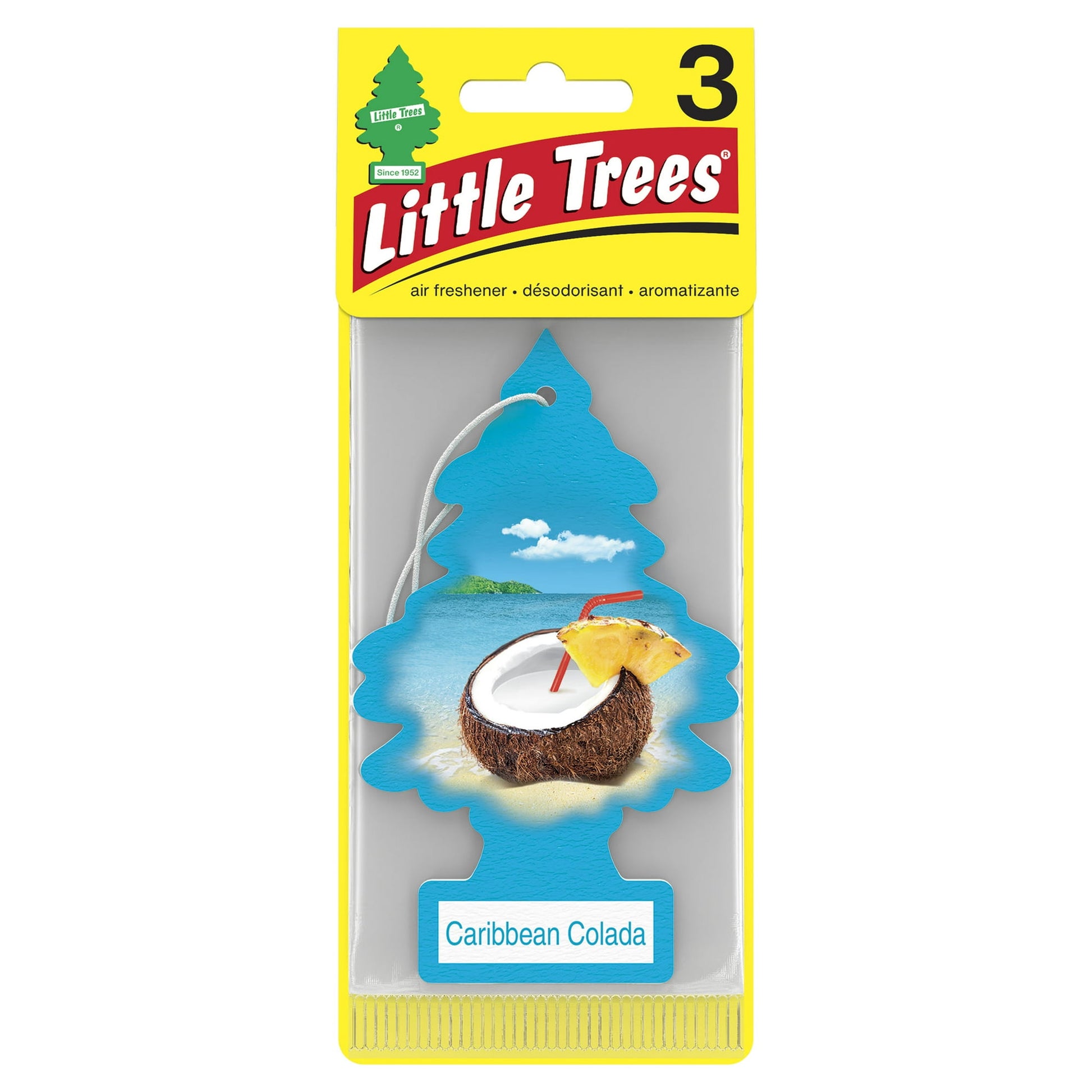 Little Trees Caribbean Colada Hanging Air Freshener, 3 pack
