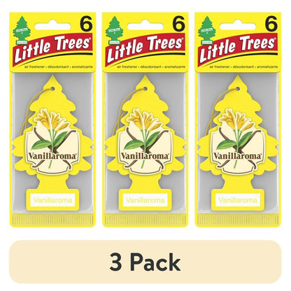 Little Trees Vanillaroma Hanging Air Freshener, 3 pack