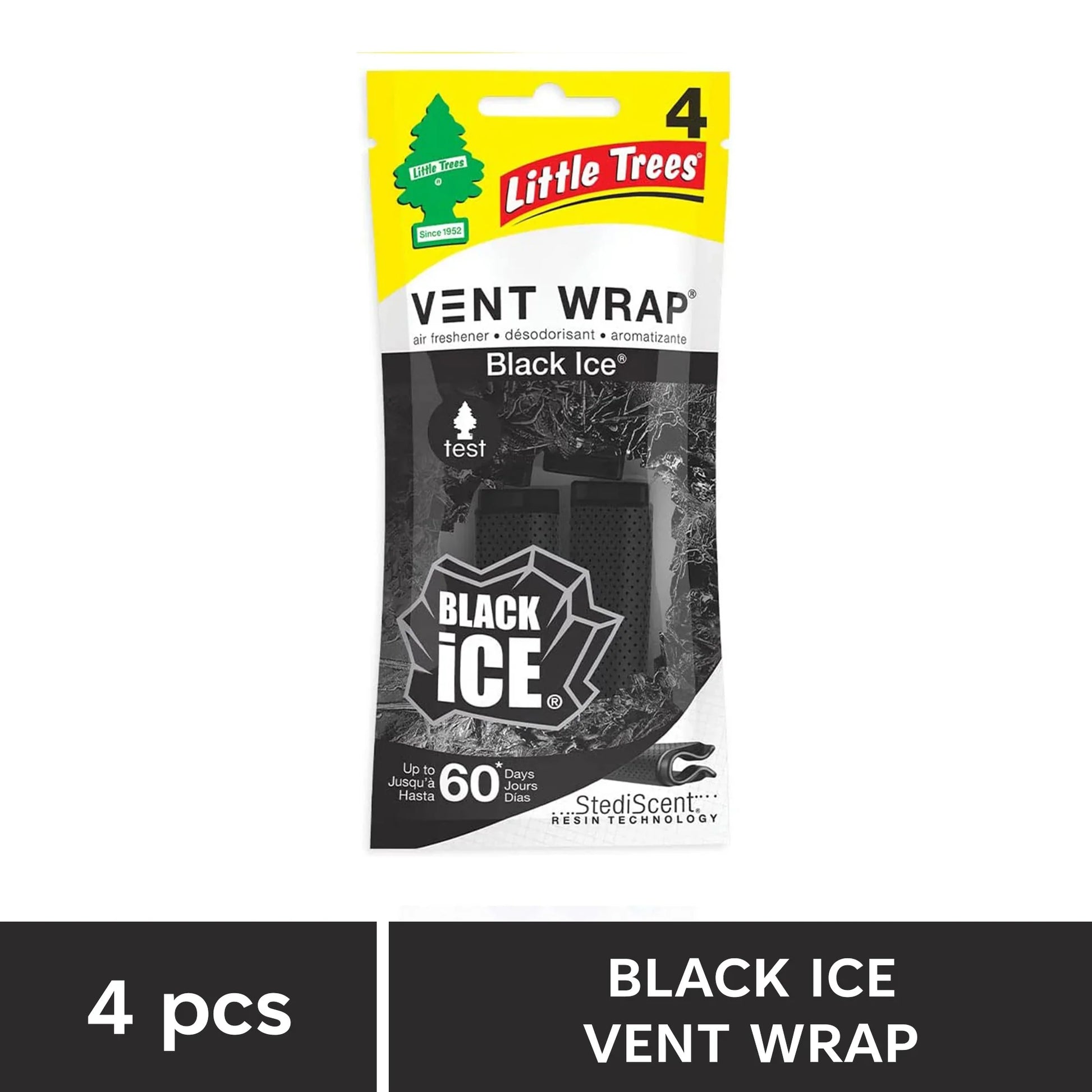 Little Trees Black Ice Vent Wraps, 4 count