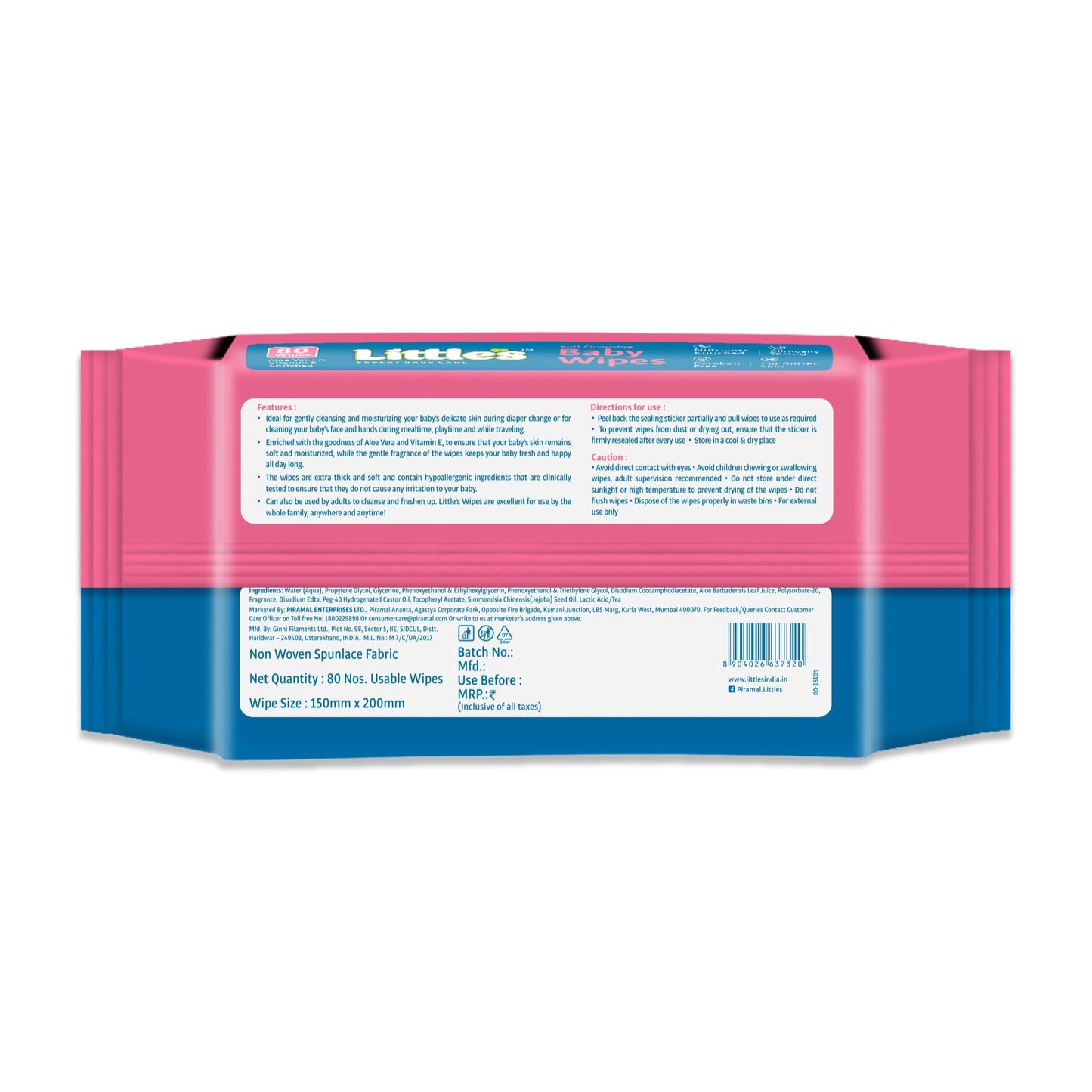 LDR BABY WIPES PA 80 RFL PACKS