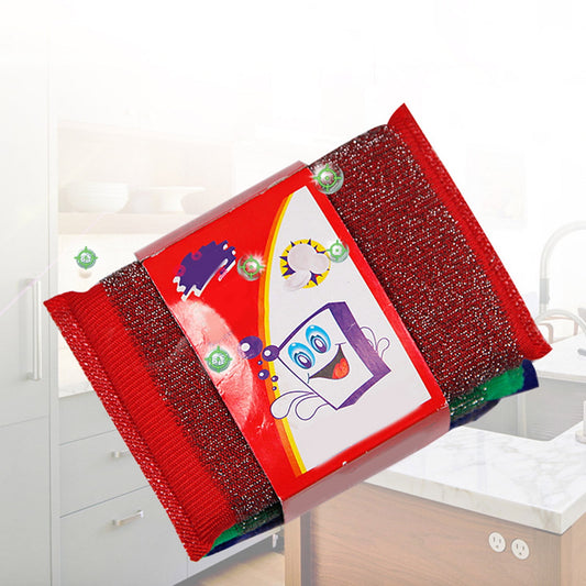 MUkitchen Designer Print Double Duty Scrub Sponge - Medallion Red