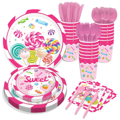 SENSATIONS Premium Paper Lunch Plates - Candy Pink, 20 count