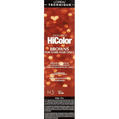 Loreal Excel Hicolor H03 Tube Soft Brown 1.74oz