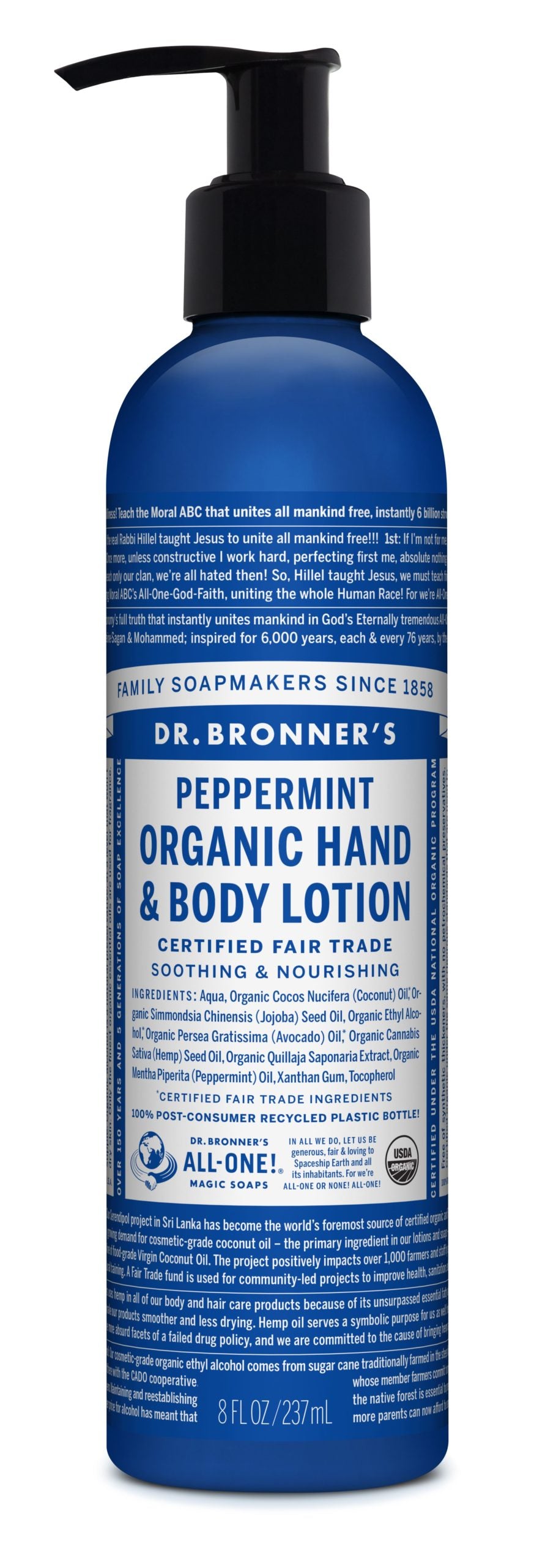 Dr. Bronners Organic Hand/Body Lotion Peppermint 8oz