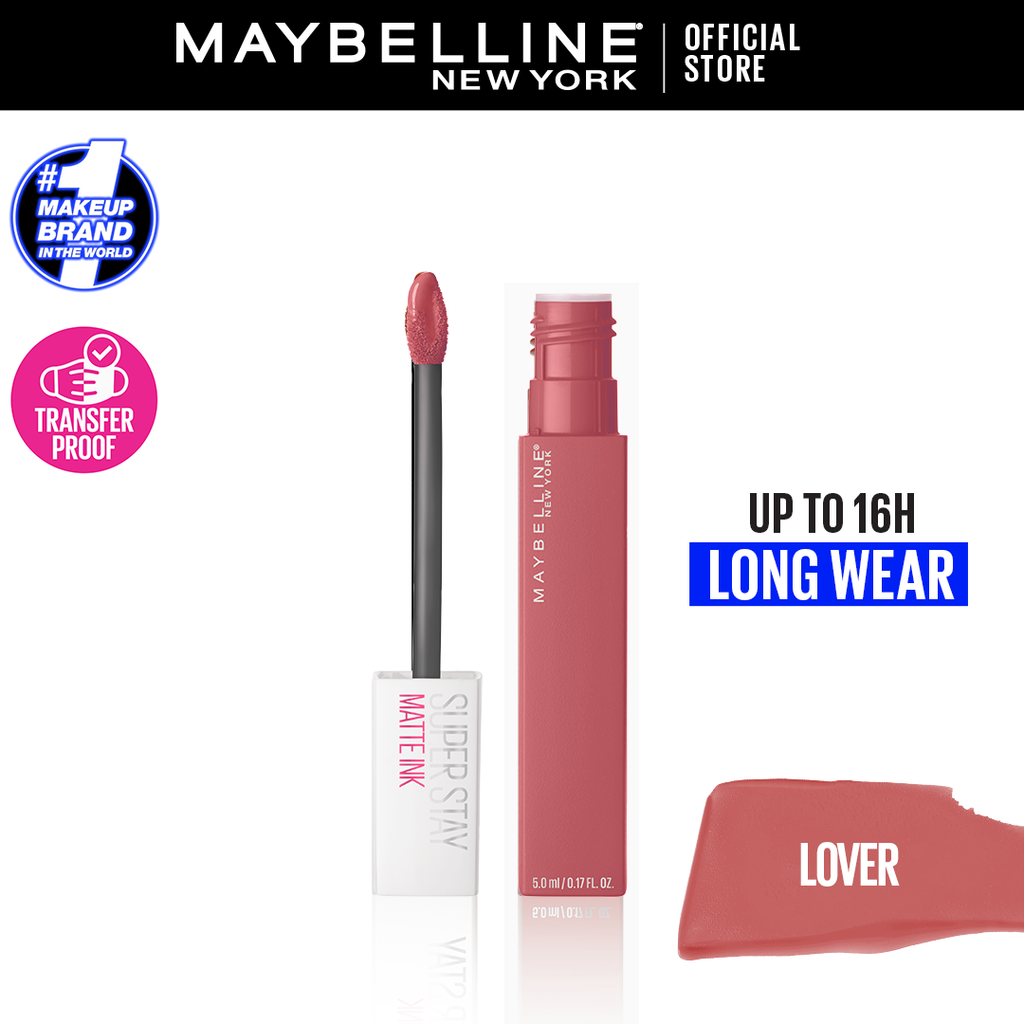 MAYBELLINE New York Super Stay Matte Ink Liquid Lipstick, 015 Lover, 0.17 oz