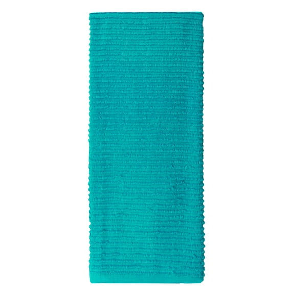MUkitchen 100% Cotton Ridged Solid Towel - Aquamarine, 18"x28"