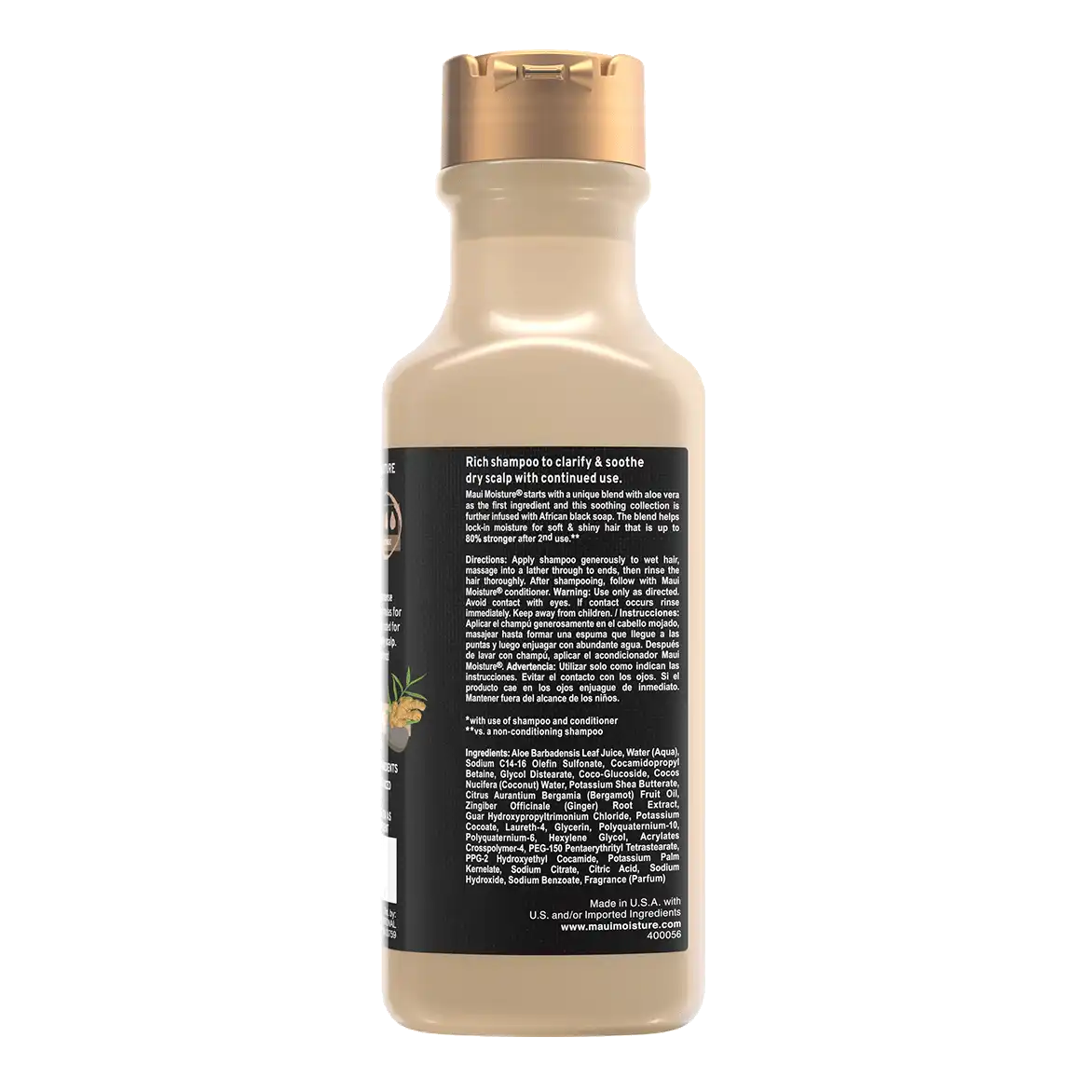 Maui Moisture Shampoo Black Soap 13oz Clarify/Soothe