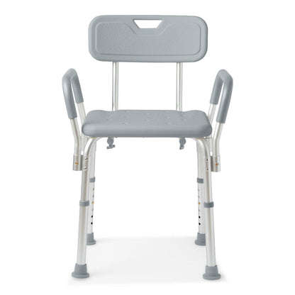 BATH BENCH W/BACK EQ ADJ ALU