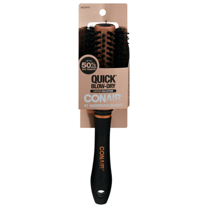 CONAIR The Copper Collection Quick Dry Medium Round Hair Brush - Black & Copper