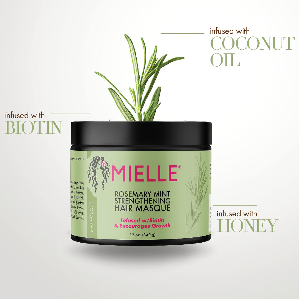 MIELLE Rosemary Mint Strengthening Hair Masque, 12 oz