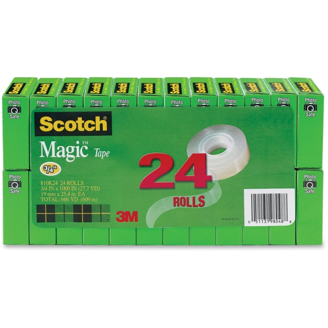 3M  Scotch Magic Tape Transparent 3/4" x 18 yds