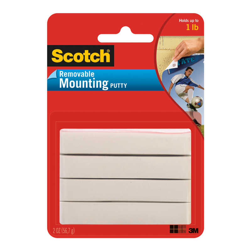 3M Scotch Removable Mounting Putty, 2 oz., White