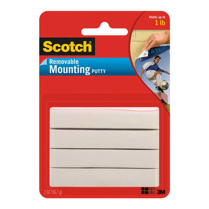 3M Scotch Removable Mounting Putty, 2 oz., White