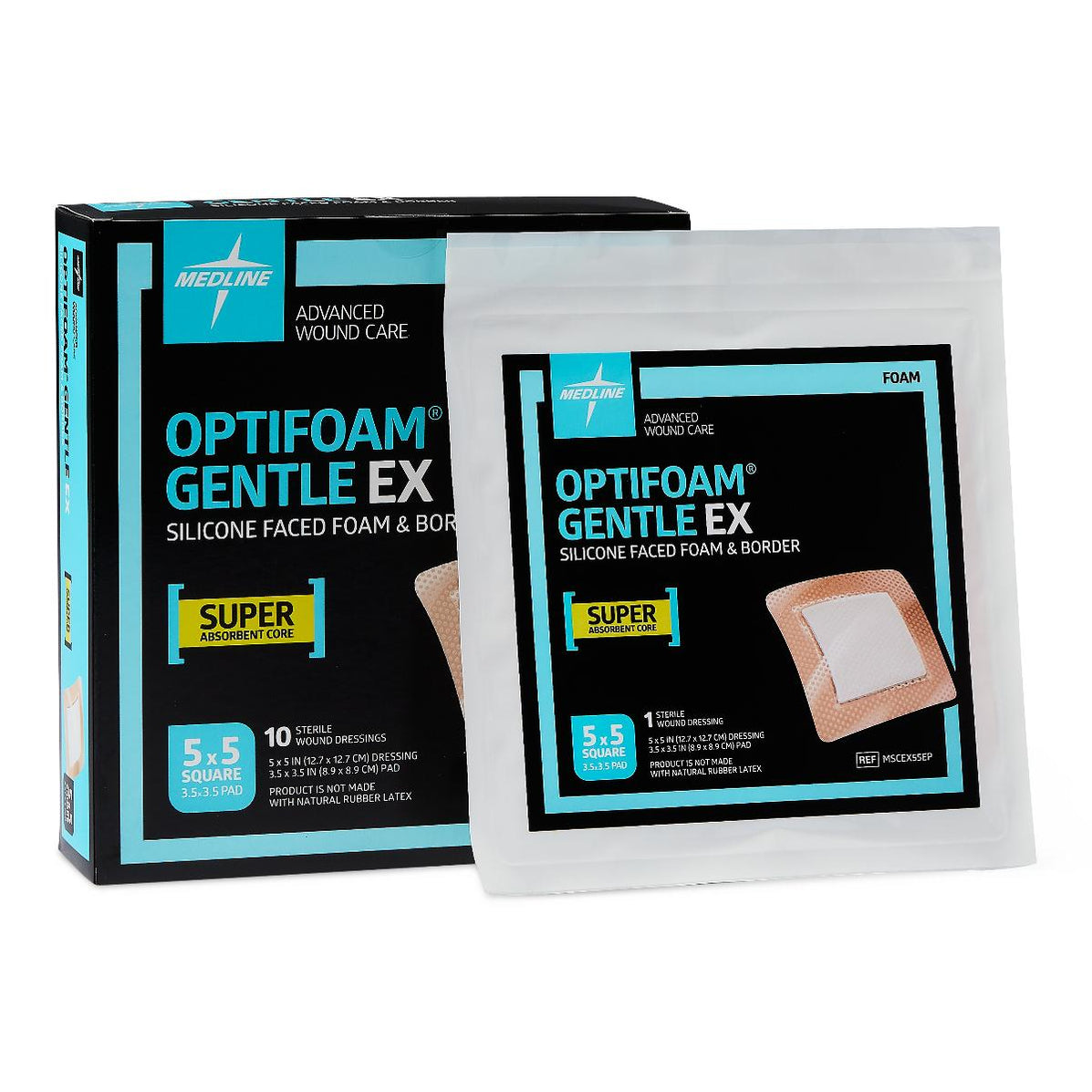 OPTIFOAM GNTL BORDR FOM DRS 5X5 10CT MED